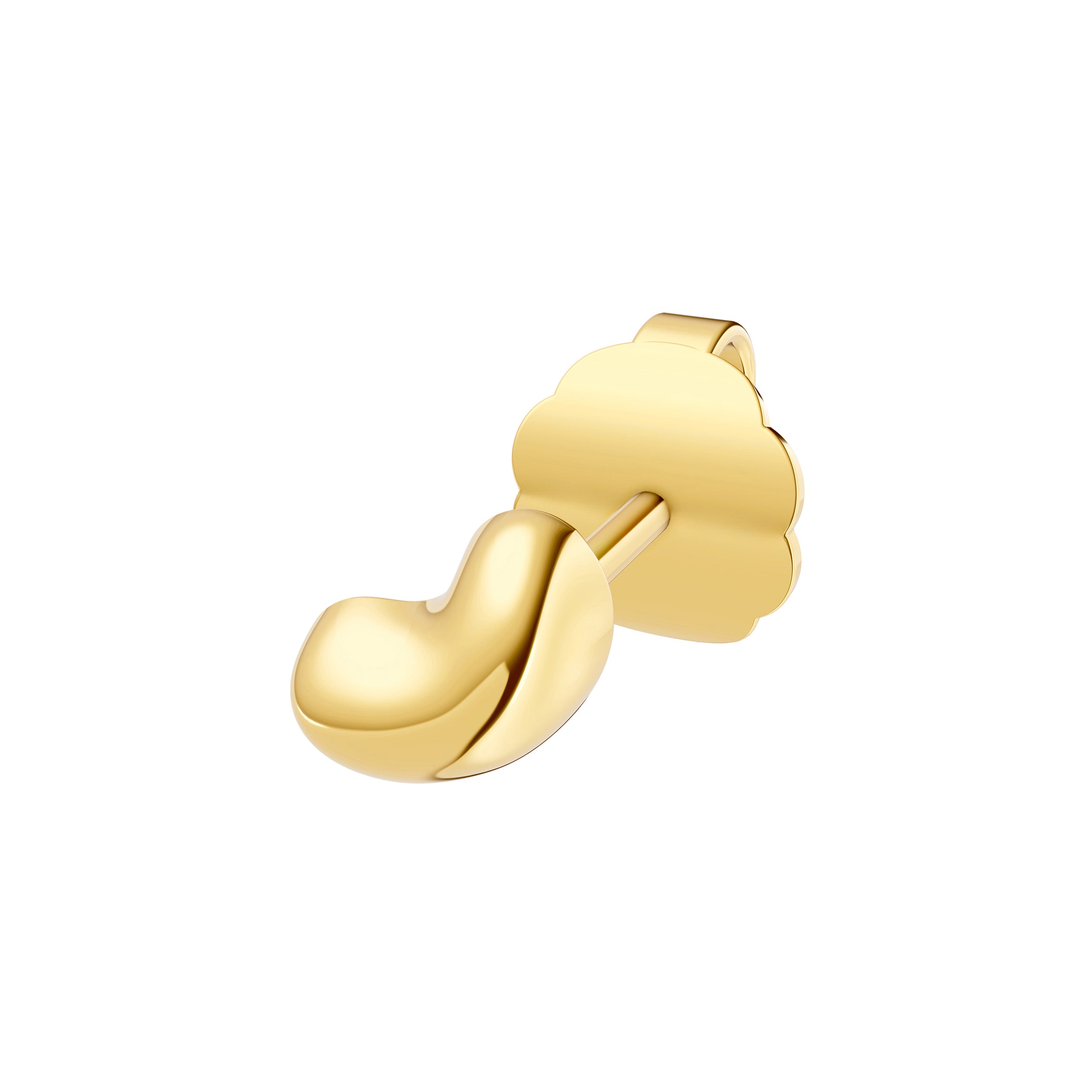 14K Yellow Gold Bean Stud Earrings Birmingham Jewelry Earrings Birmingham Jewelry 