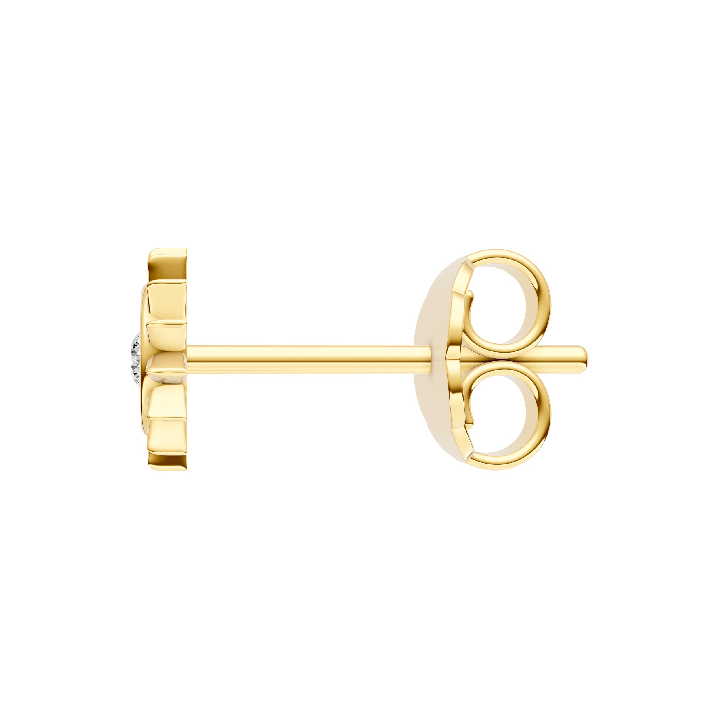 14K Yellow Gold 3pt Diamond Sun Stud Earrings