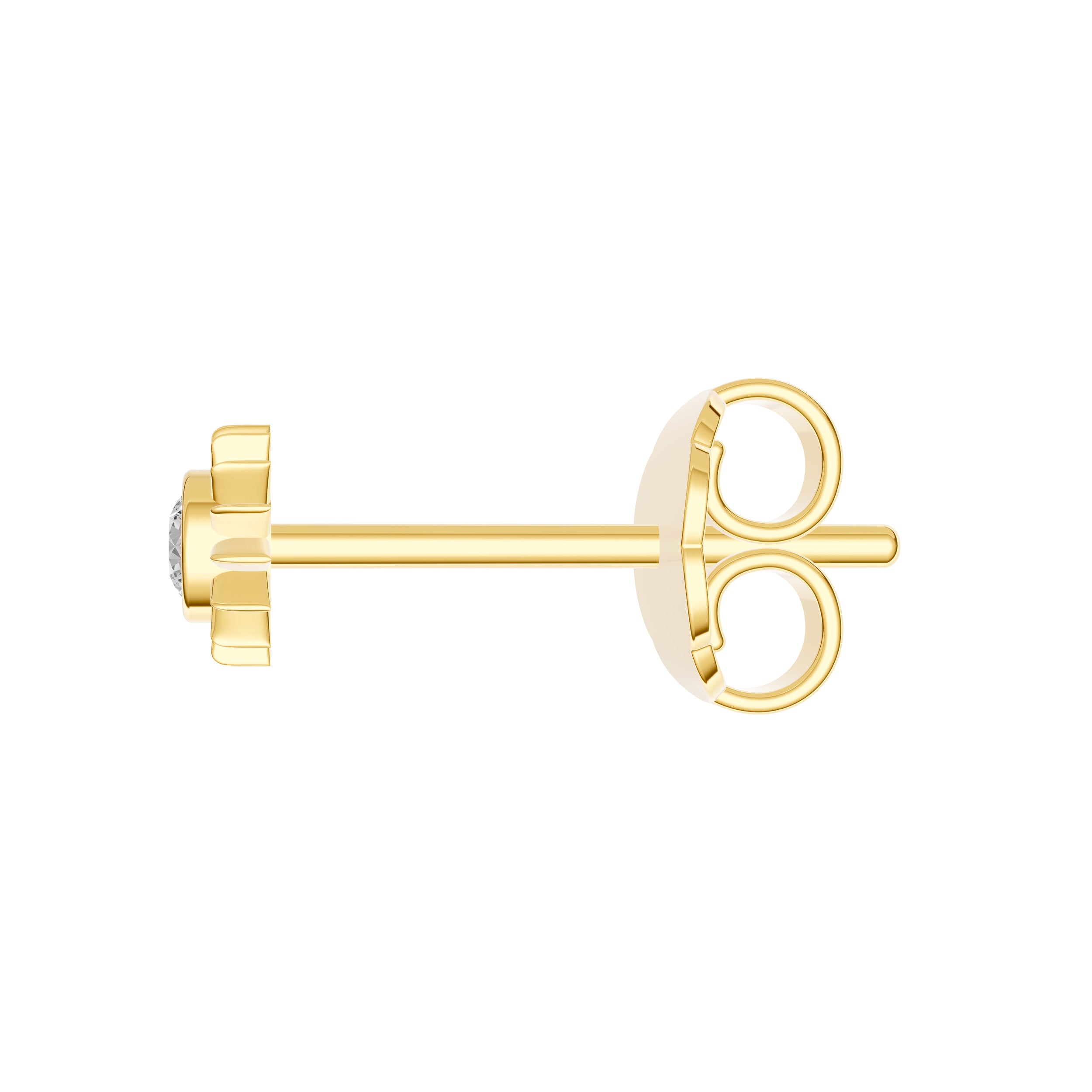 14K Yellow Gold 0.05tcw Diamond Sun Stud Earrings
