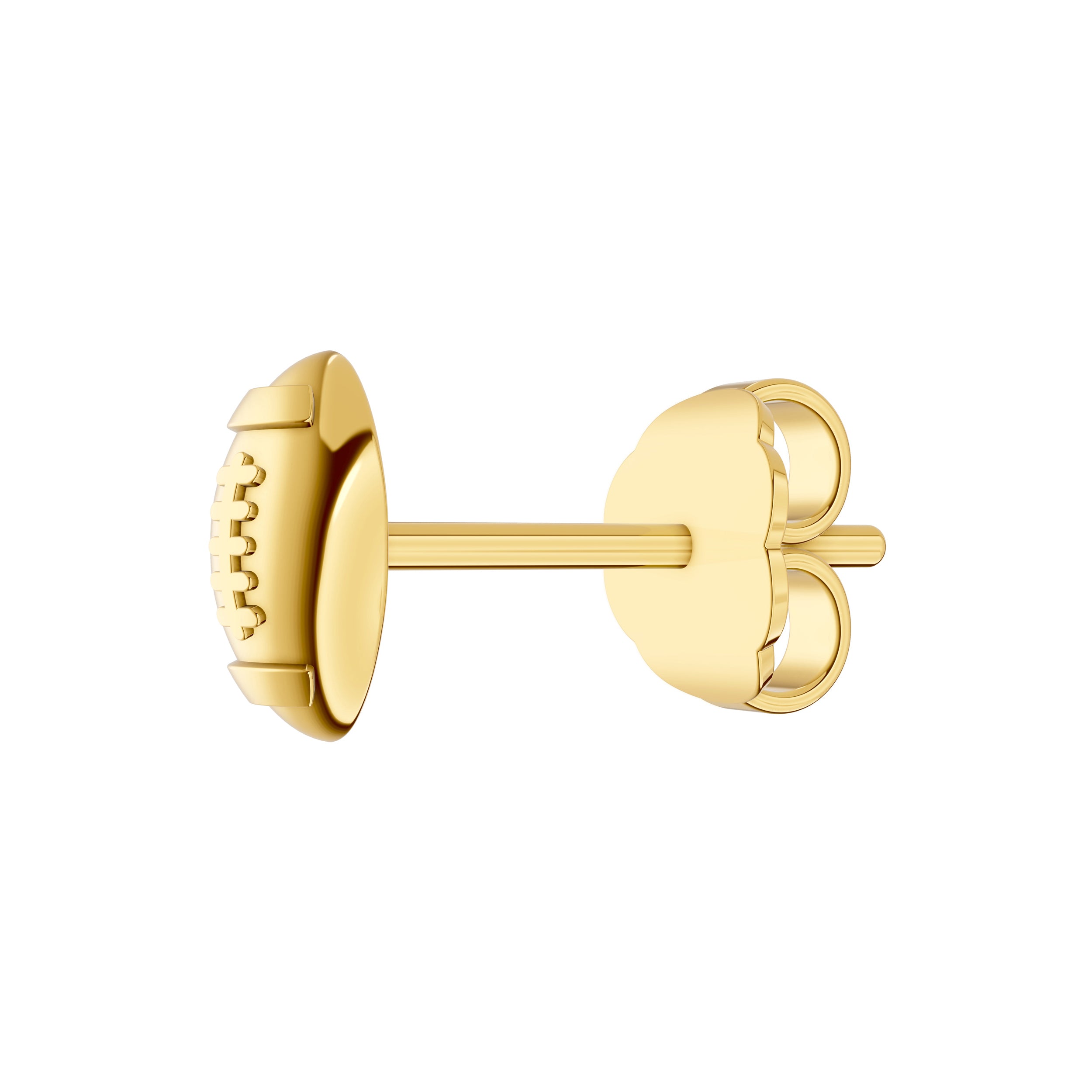 14K Yellow Gold Football Stud Earrings