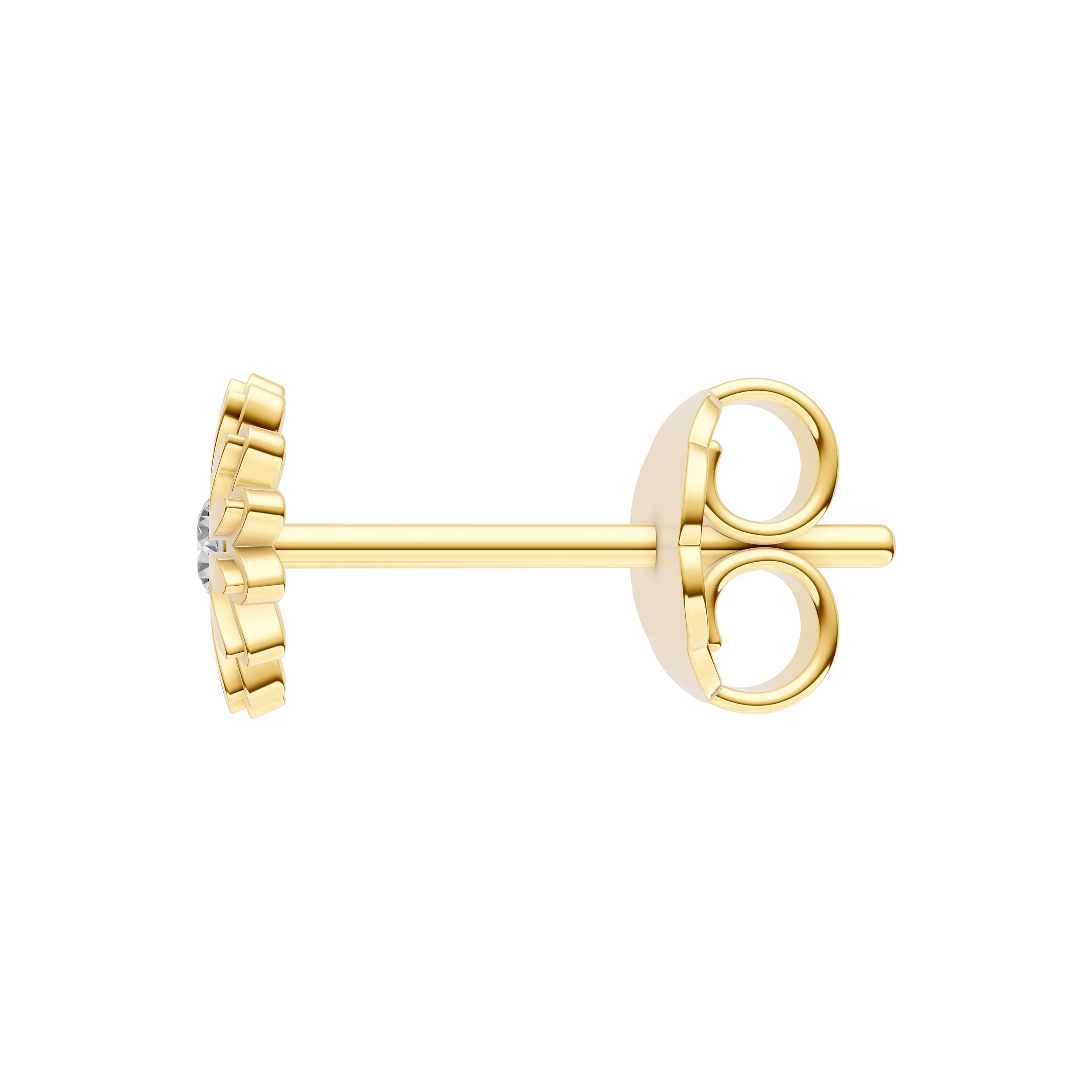 14K Yellow Gold 0.05tcw Flower Stud Earrings Birmingham Jewelry Earrings Birmingham Jewelry 