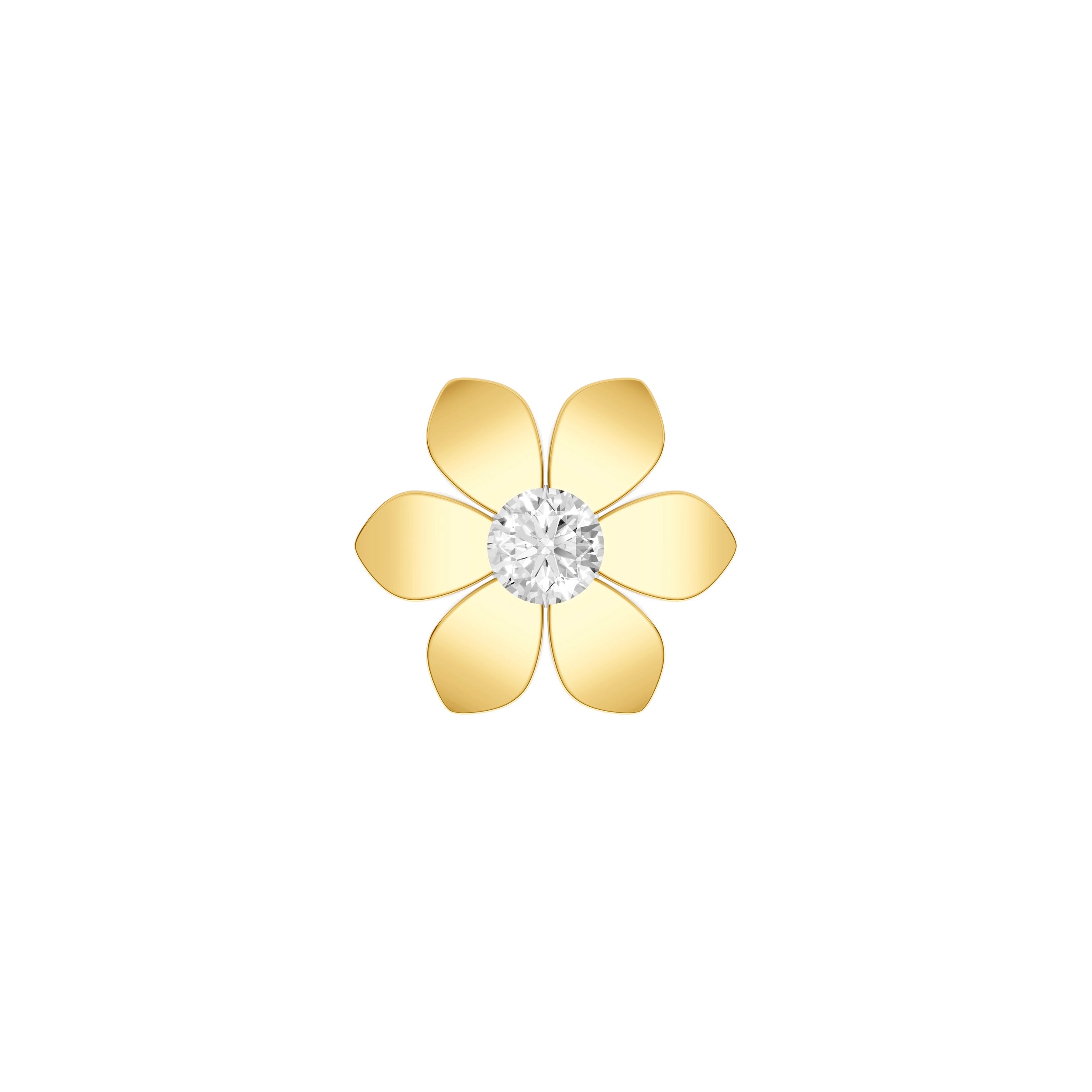 14K Yellow Gold 0.05tcw Diamond Daisy Flower Stud Earrings