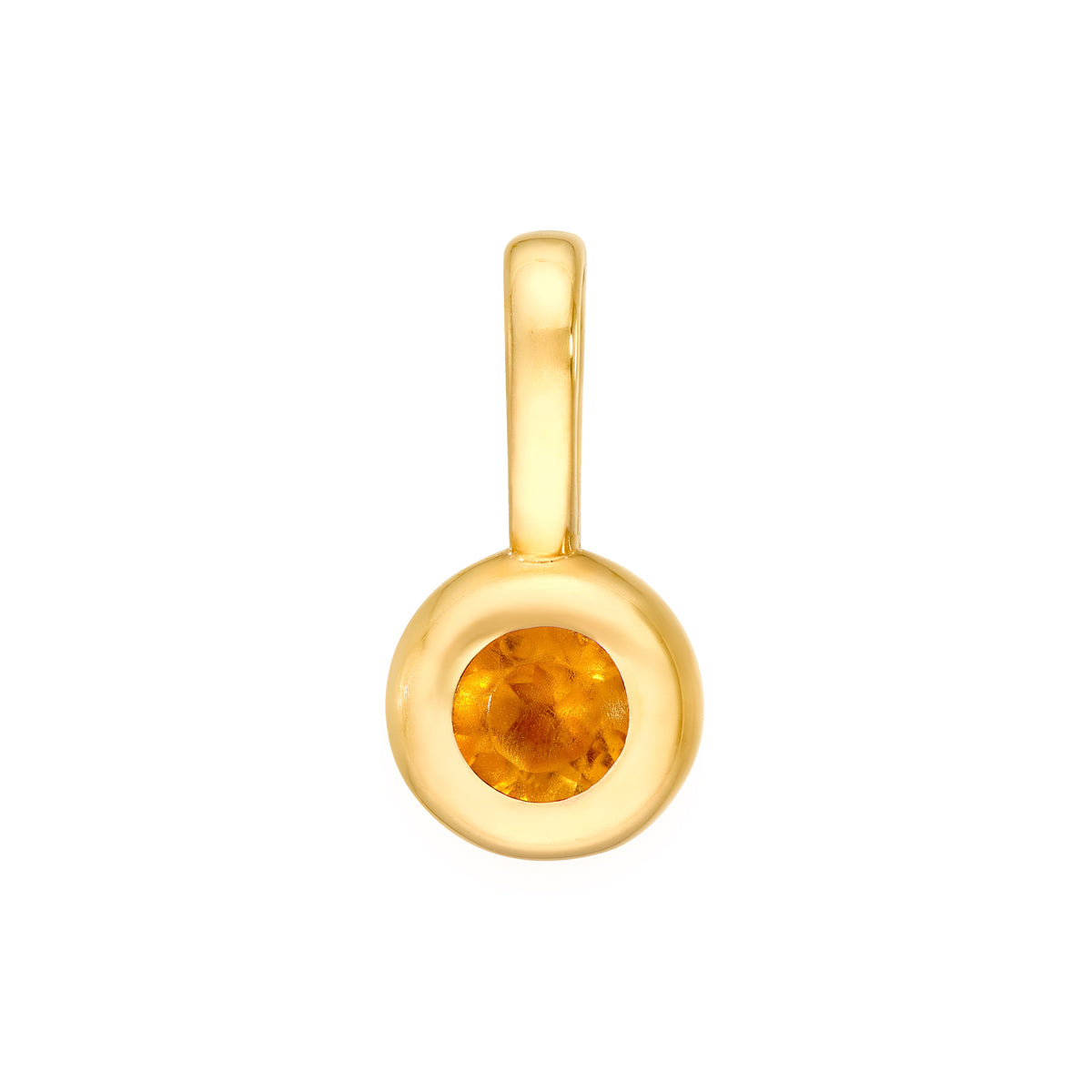 14K Yellow Gold Birthstone Charm November Citrine