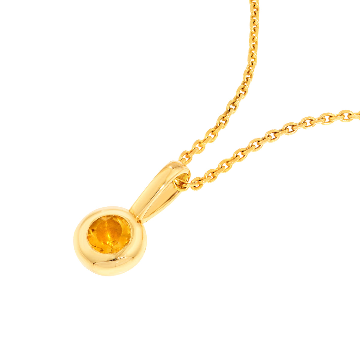 14K Yellow Gold Birthstone Charm November Citrine