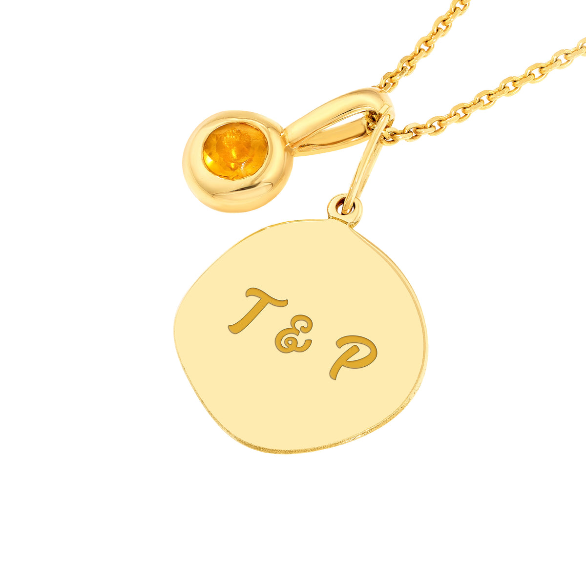14K Yellow Gold Birthstone Charm November Citrine