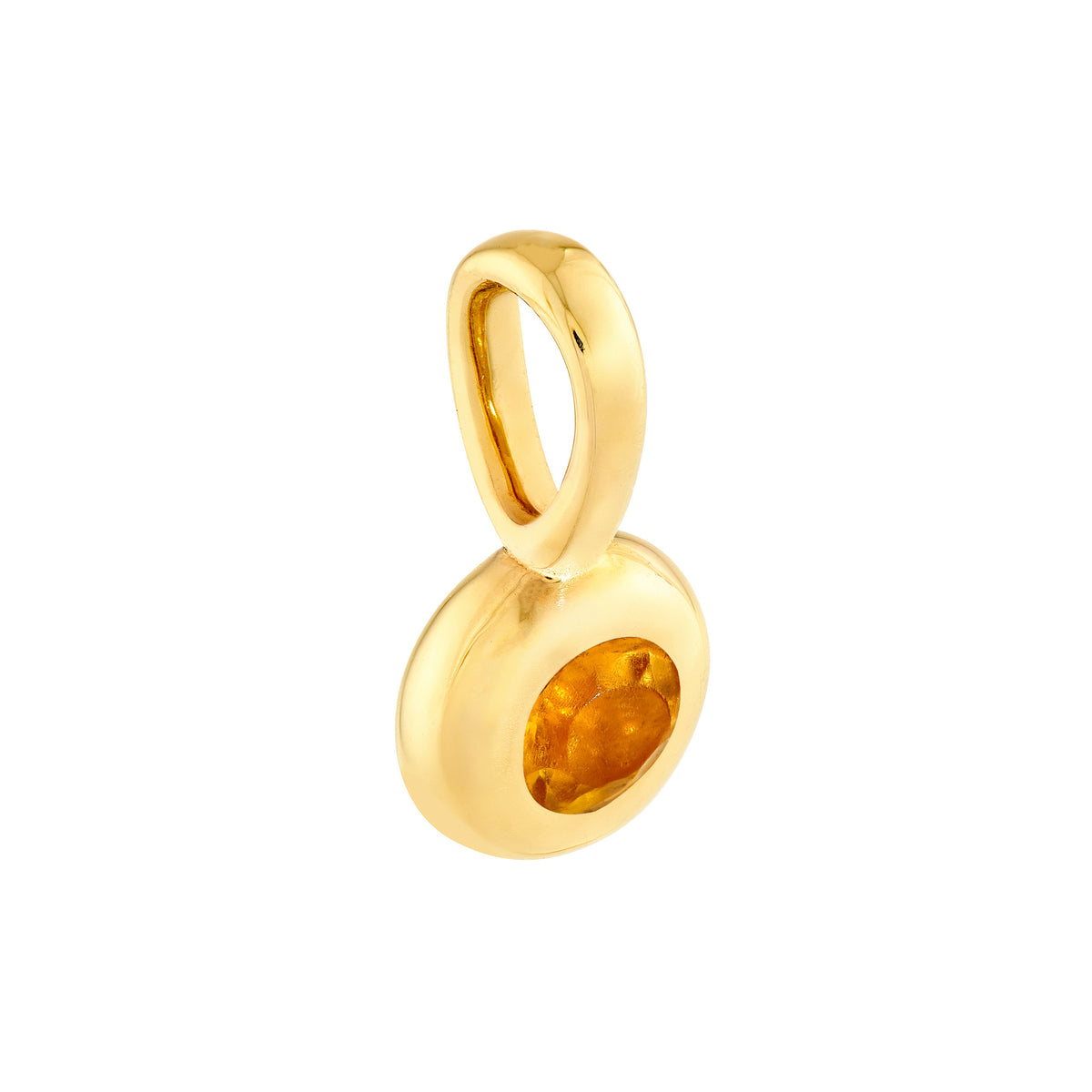 14K Yellow Gold Birthstone Charm November Citrine