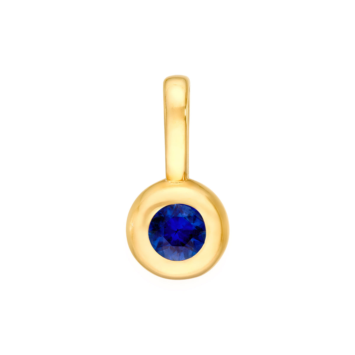 14K Yellow Gold Birthstone Charm September Blue Sapphire