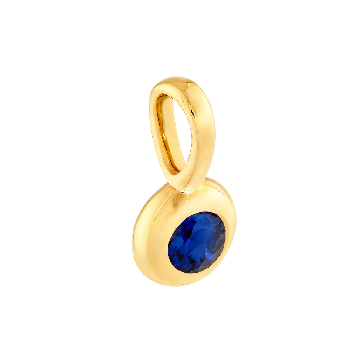 14K Yellow Gold Birthstone Charm September Blue Sapphire