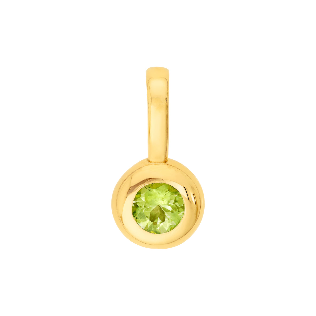 14K Yellow Gold Birthstone Charm August Peridot