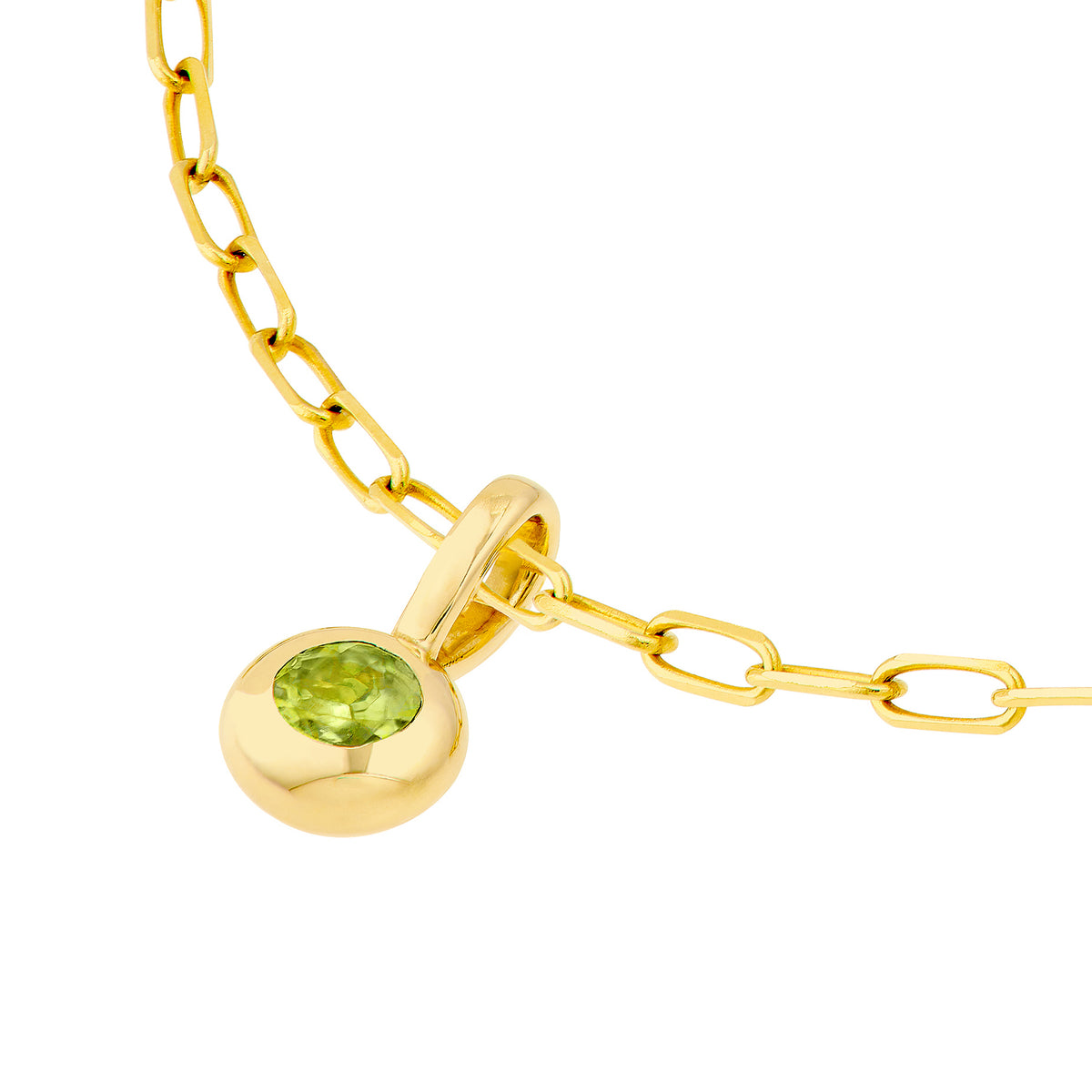 14K Yellow Gold Birthstone Charm August Peridot