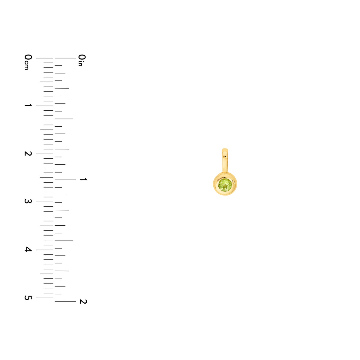 14K Yellow Gold Birthstone Charm August Peridot