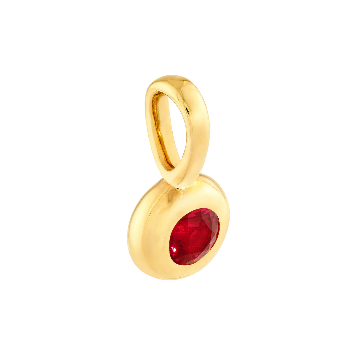 14K Yellow Gold Birthstone Charm July Ruby