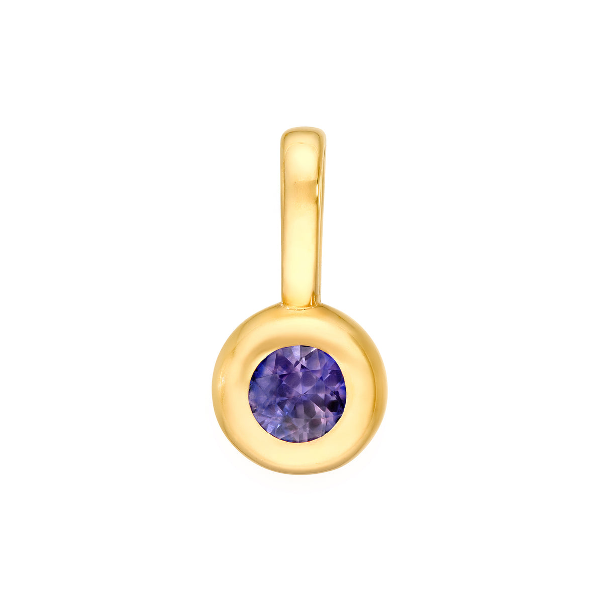 14K Yellow Gold Birthstone Charm June Purple Sapphire