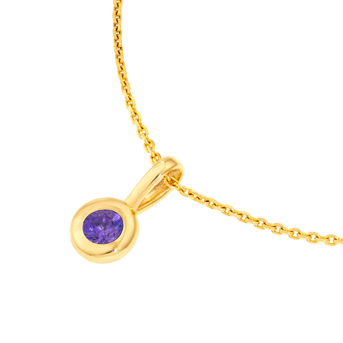 14K Yellow Gold Birthstone Charm June Purple Sapphire