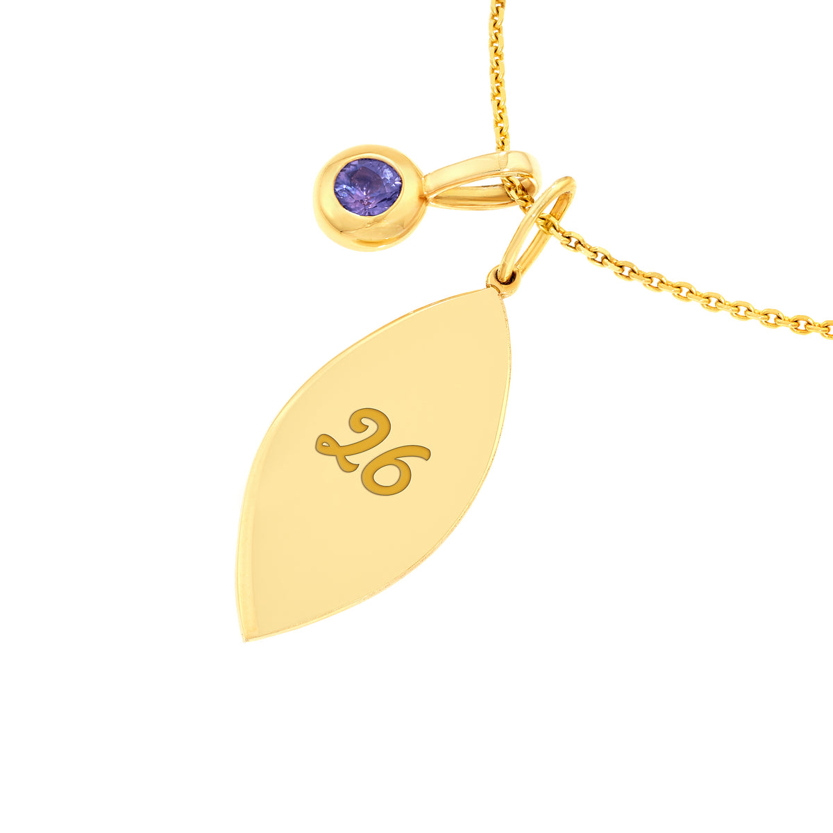 14K Yellow Gold Birthstone Charm June Purple Sapphire