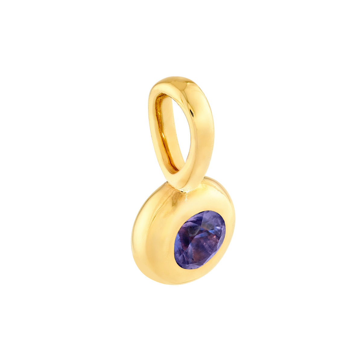 14K Yellow Gold Birthstone Charm June Purple Sapphire