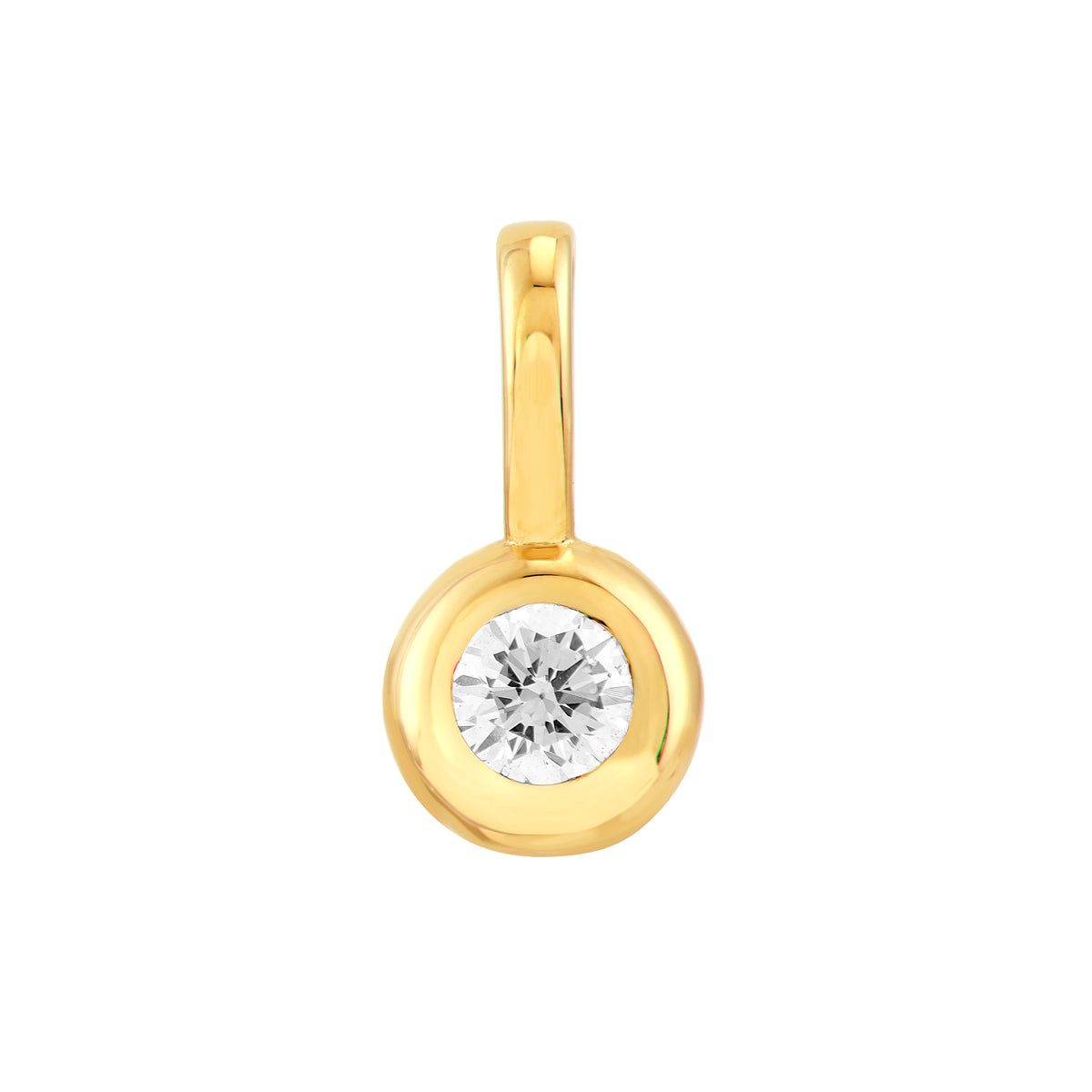 14K Yellow Gold Birthstone Charm April Diamond