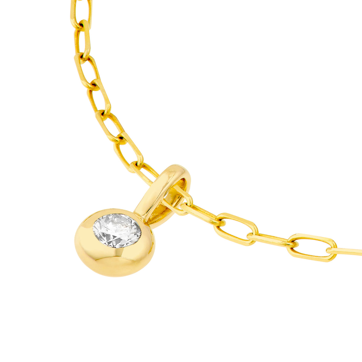 14K Yellow Gold Birthstone Charm April Diamond