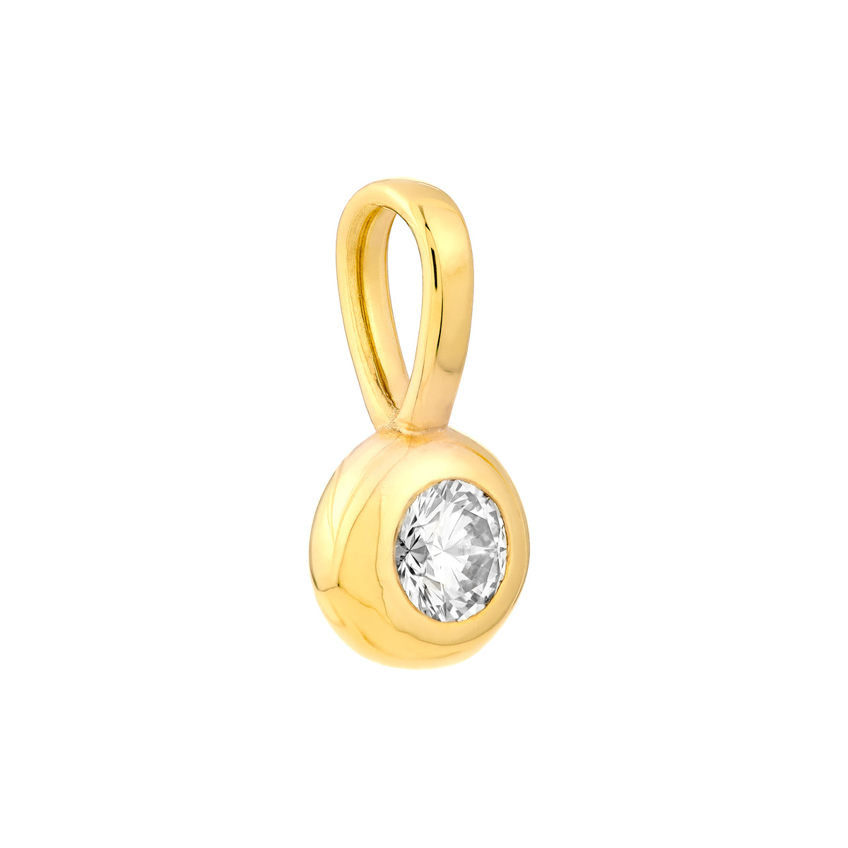 14K Yellow Gold Birthstone Charm April Diamond