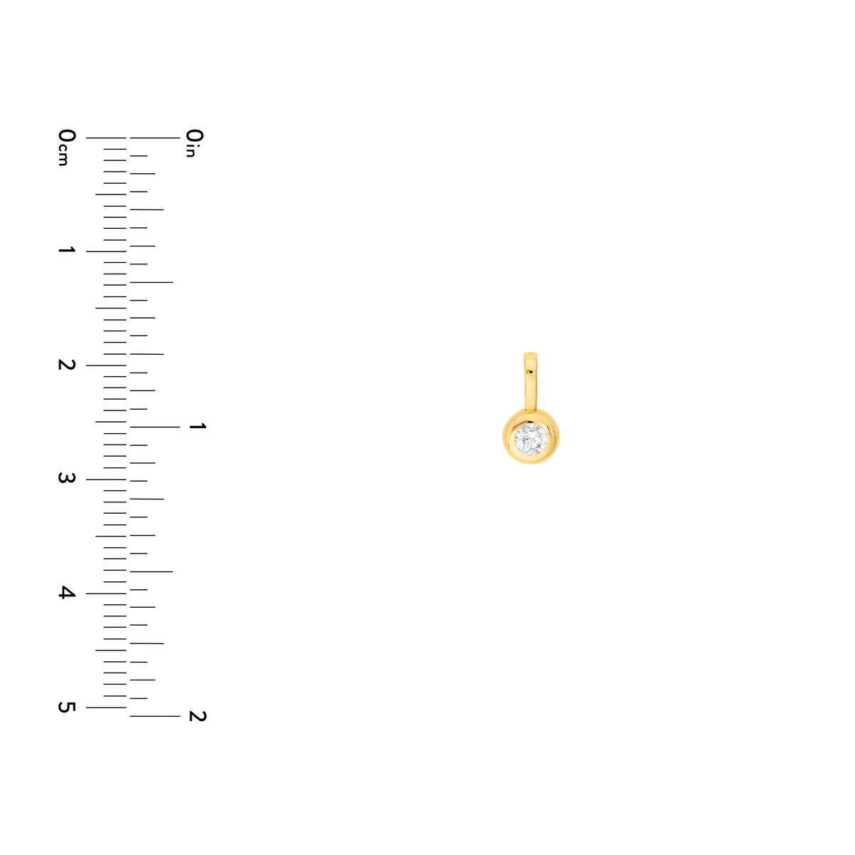 14K Yellow Gold Birthstone Charm April Diamond