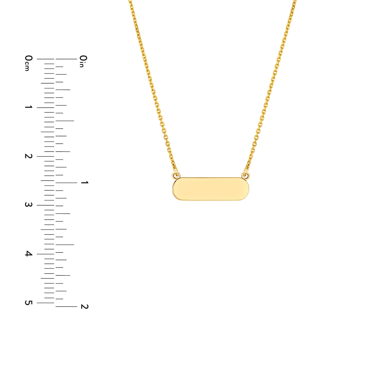 14K Yellow Gold Engravable Plate Necklace