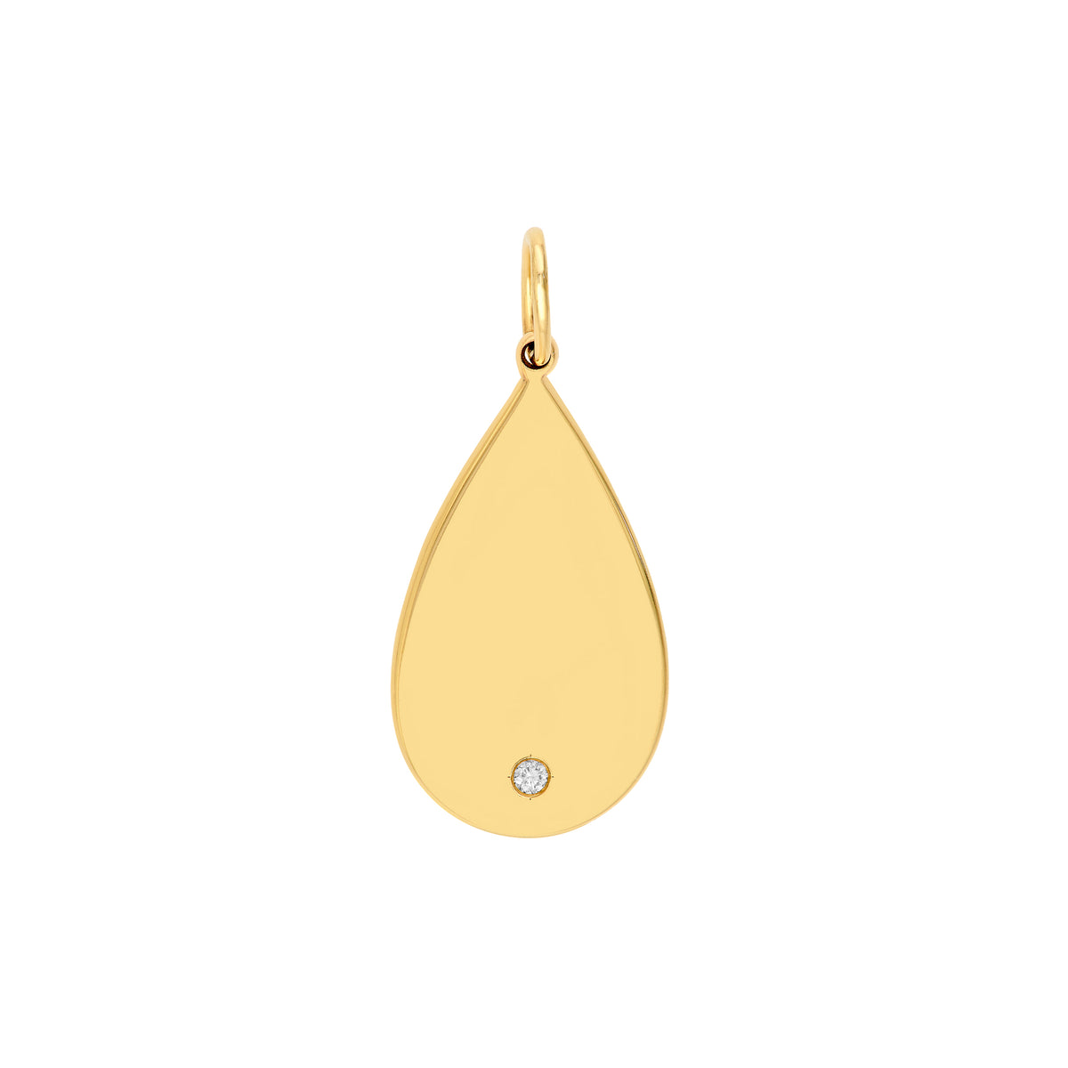 14K Yellow Gold 3/4pt Diamond Teardrop Pendant