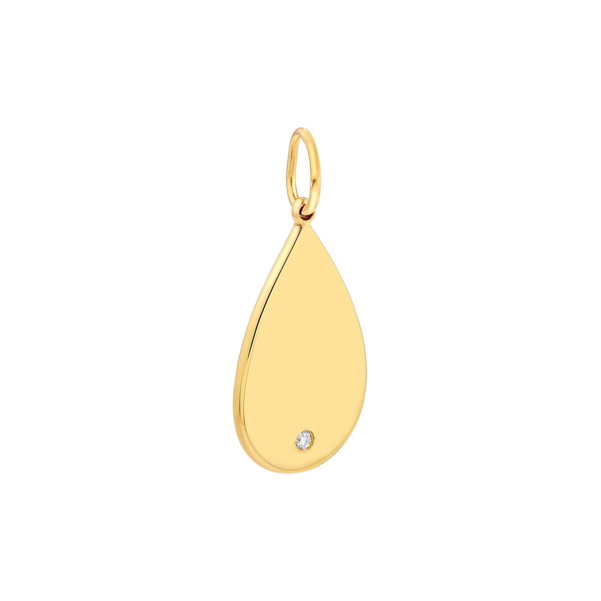 14K Yellow Gold 3/4pt Diamond Teardrop Pendant