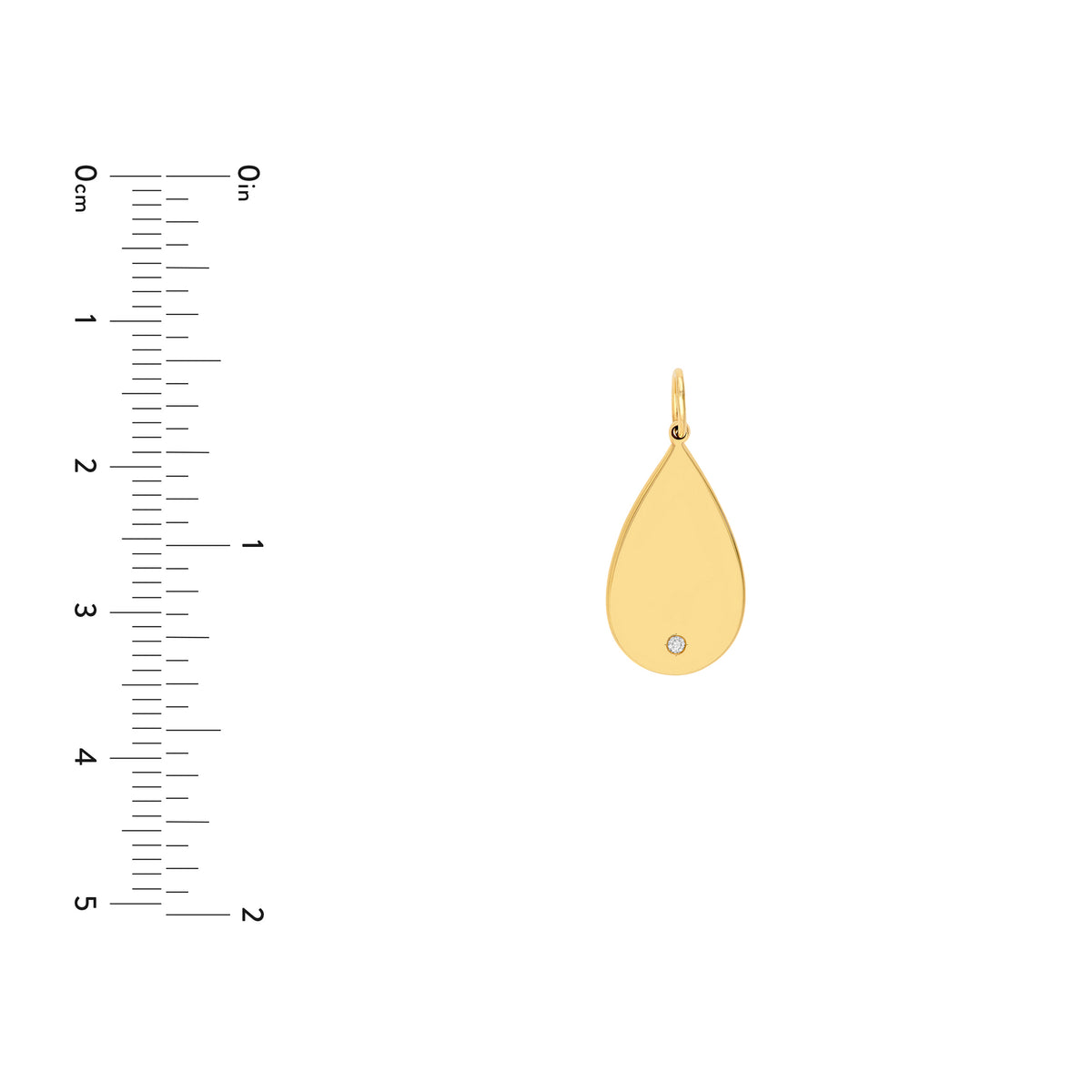 14K Yellow Gold 3/4pt Diamond Teardrop Pendant