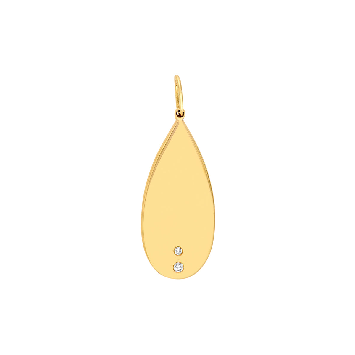 14K Yellow Gold 1.2pt Diamond Elongated Teardrop Pendant