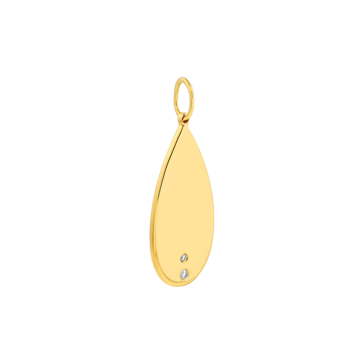 14K Yellow Gold 1.2pt Diamond Elongated Teardrop Pendant