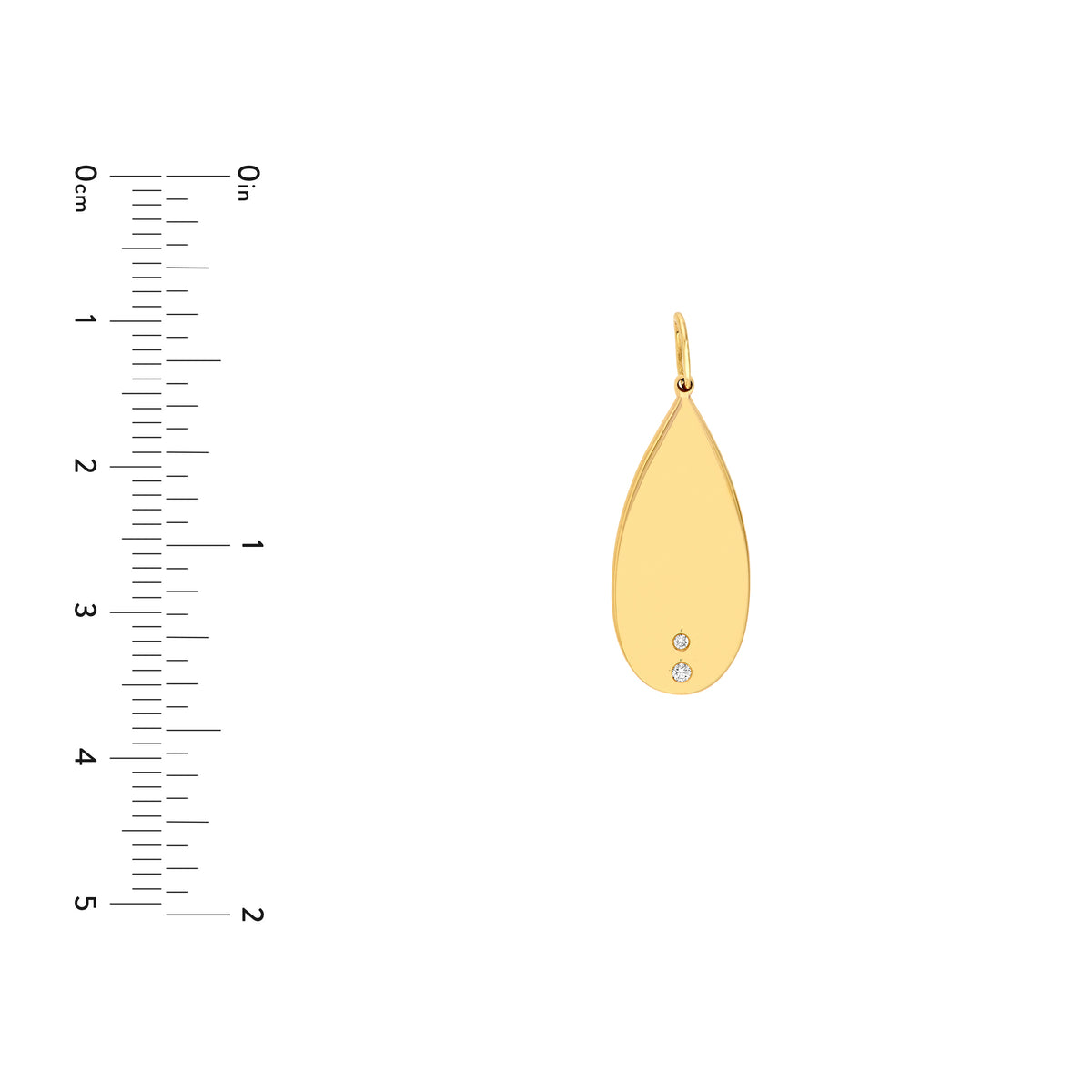 14K Yellow Gold 1.2pt Diamond Elongated Teardrop Pendant