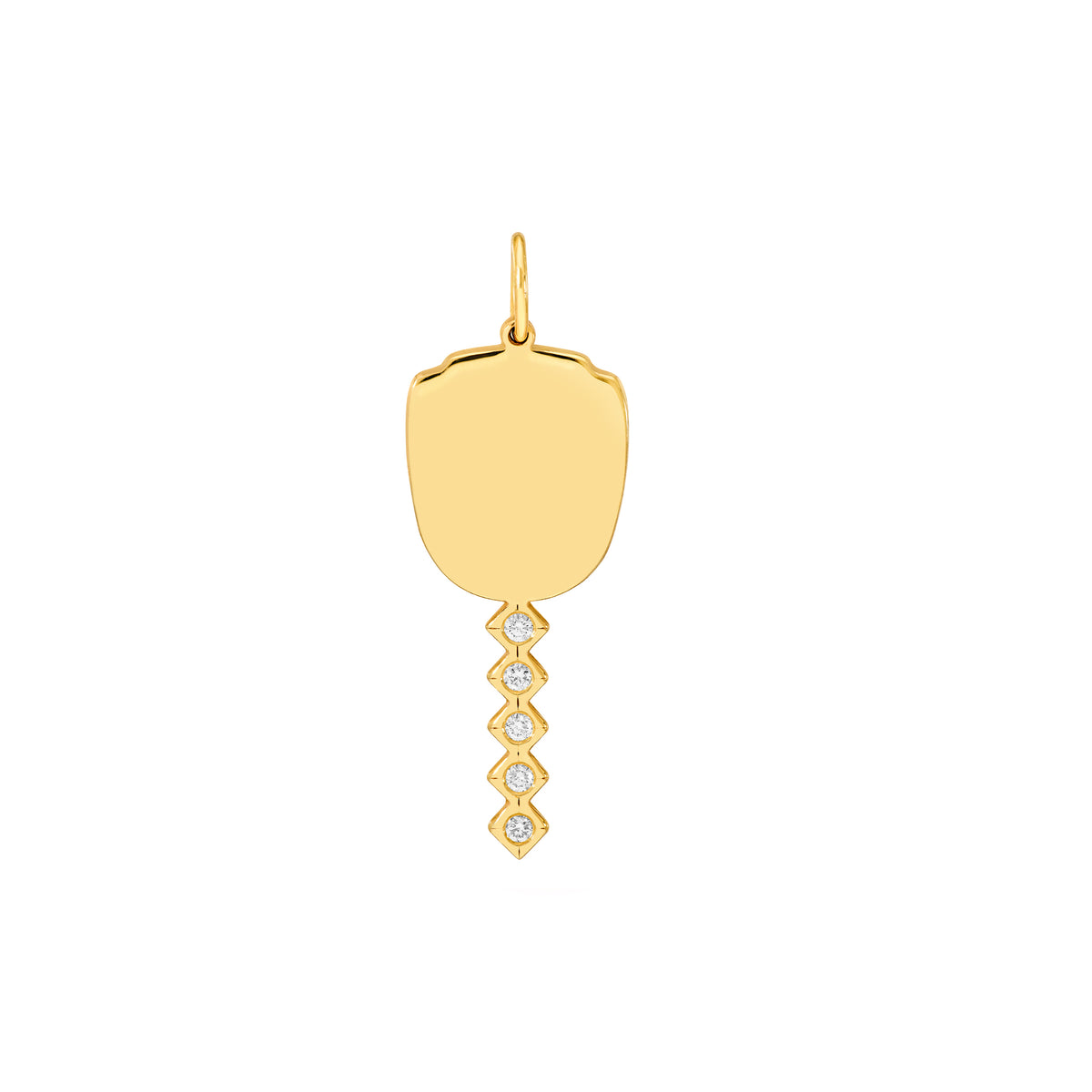 14K Yellow Gold 1/20tcw Diamond Accent Key Pendant