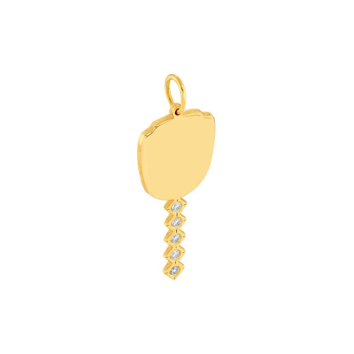 14K Yellow Gold 1/20tcw Diamond Accent Key Pendant