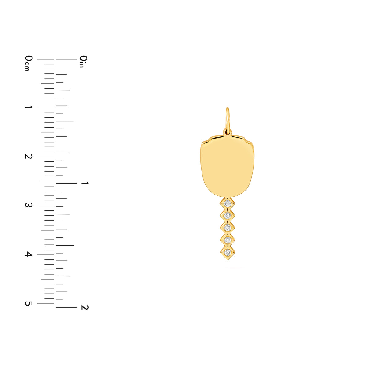 14K Yellow Gold 1/20tcw Diamond Accent Key Pendant