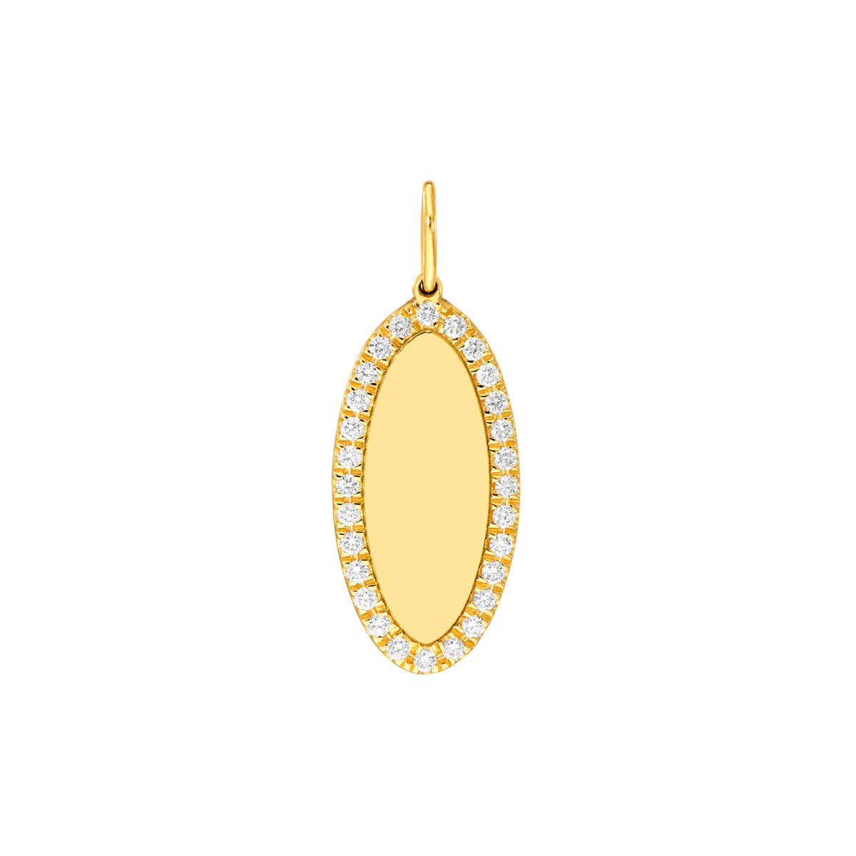 14K Yellow Gold 1/5tcw Diamond Accent Oval Pendant