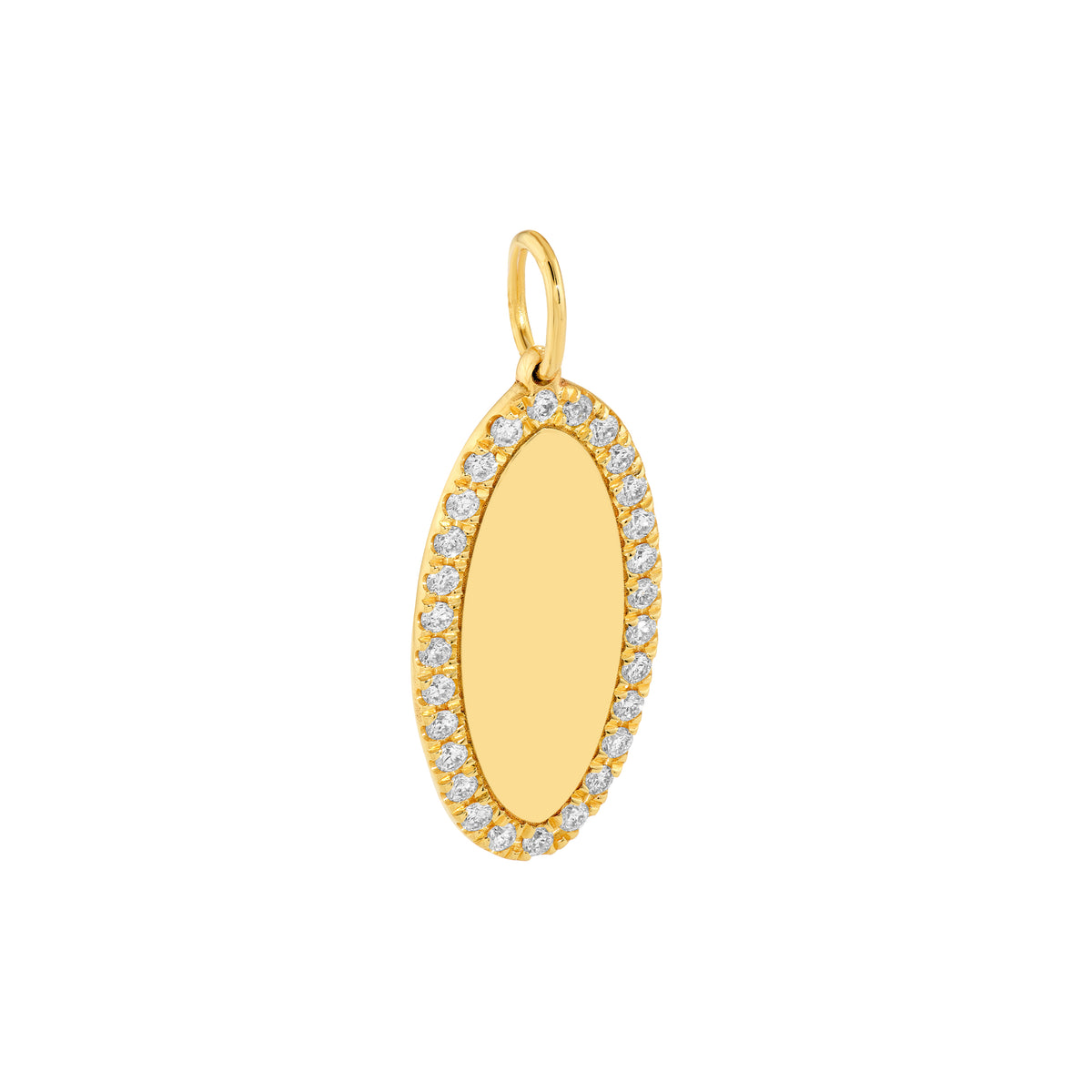 14K Yellow Gold 1/5tcw Diamond Accent Oval Pendant