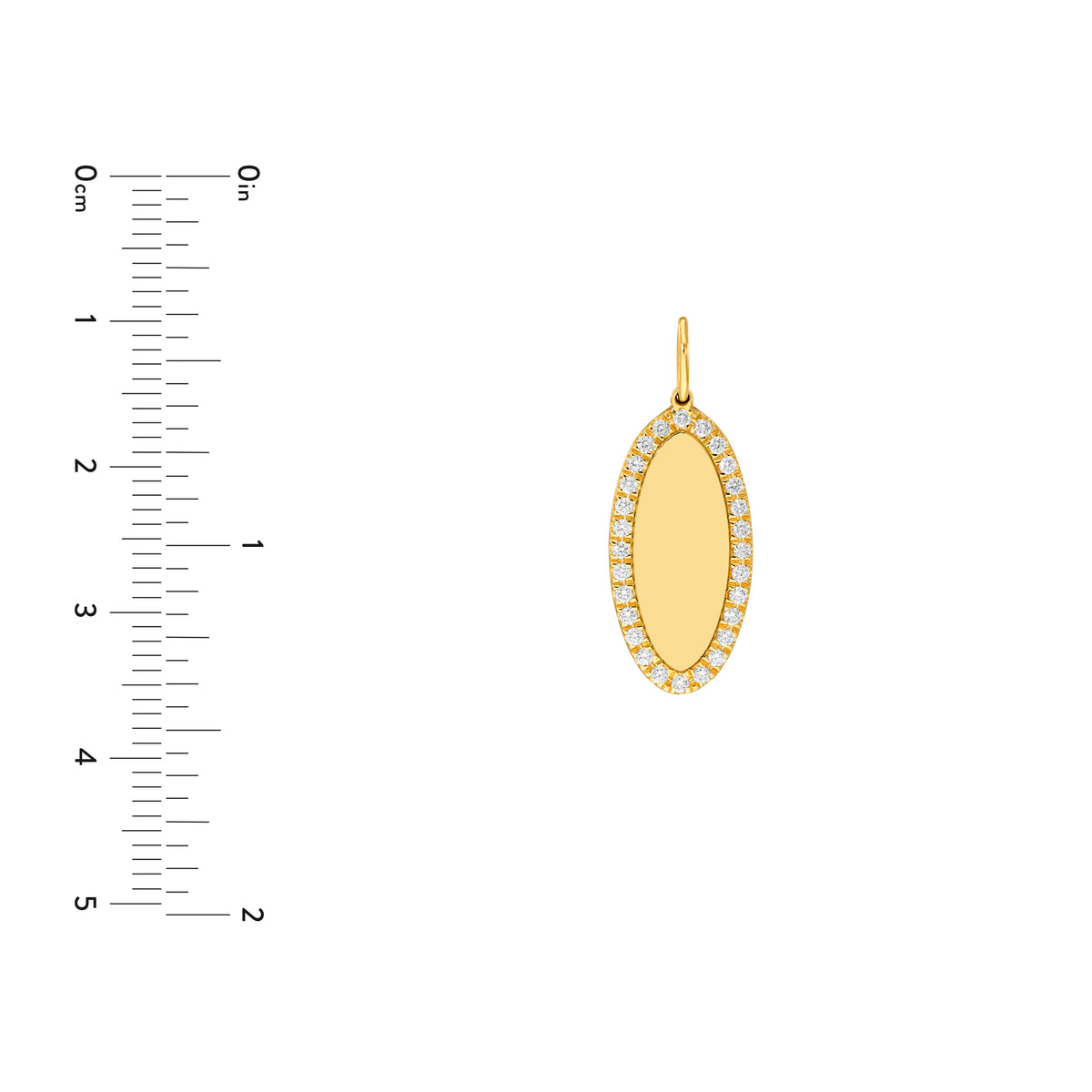 14K Yellow Gold 1/5tcw Diamond Accent Oval Pendant