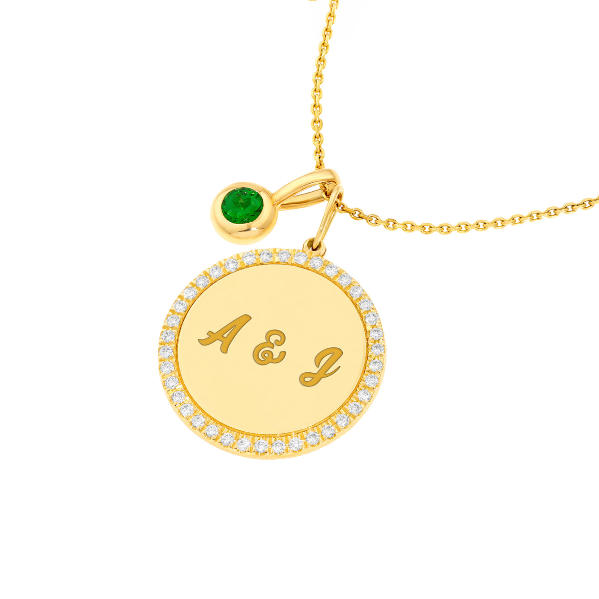 14K Yellow Gold 1/5tcw Diamond Accent Round Pendant