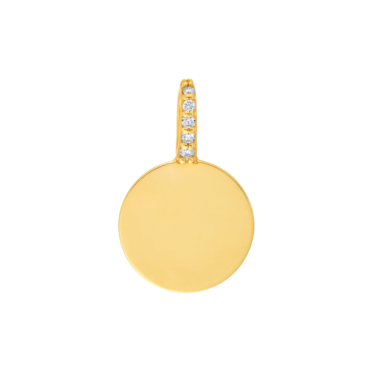 14K Yellow Gold 1/10tcw Diamond Accent Round Pendant