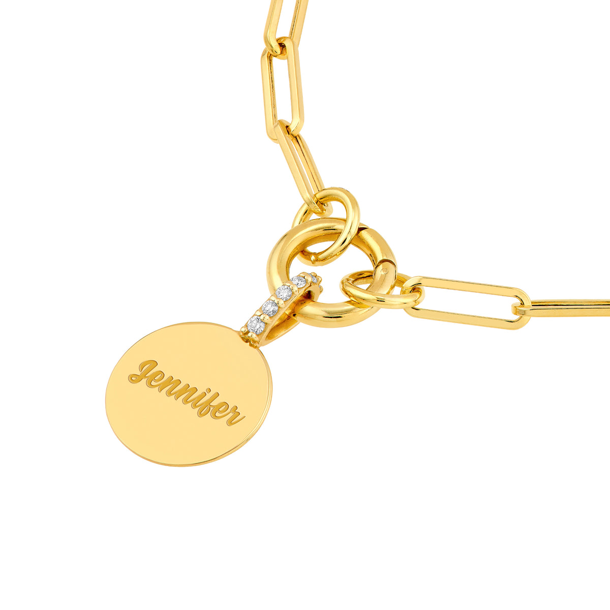 14K Yellow Gold 1/10tcw Diamond Accent Round Pendant