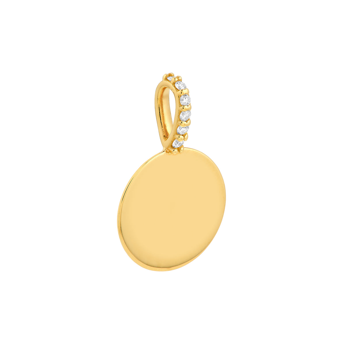14K Yellow Gold 1/10tcw Diamond Accent Round Pendant