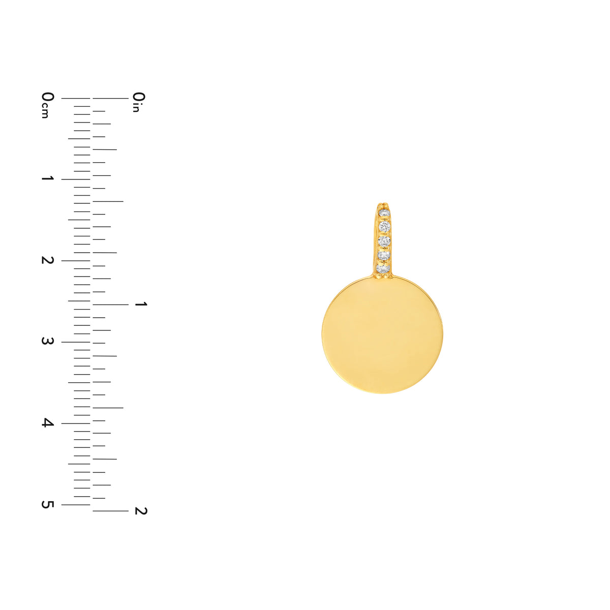 14K Yellow Gold 1/10tcw Diamond Accent Round Pendant