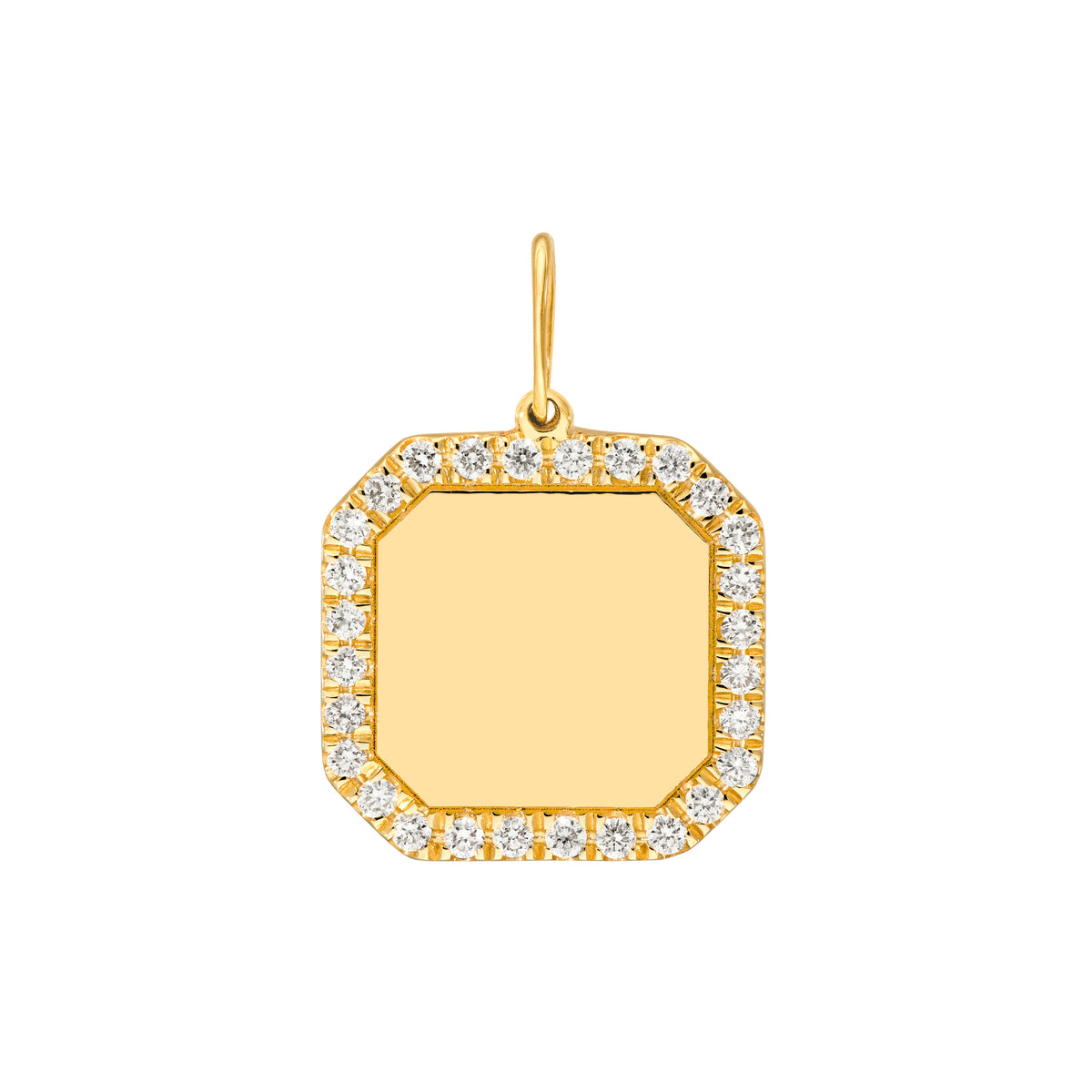 14K Yellow Gold 1/5tcw Diamond Accent Octagonal Pendant