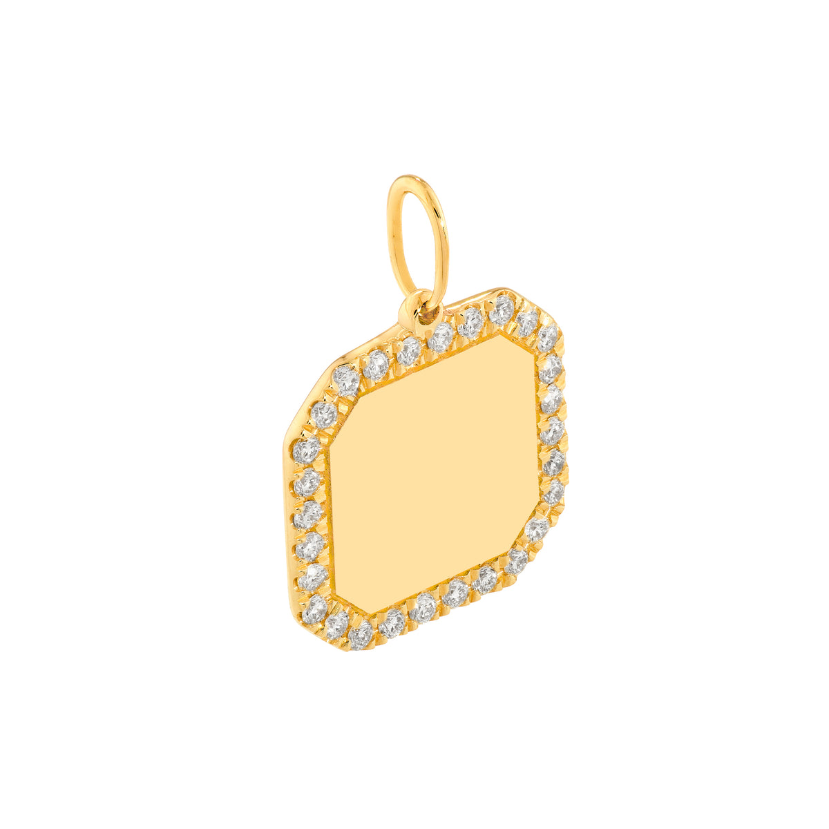 14K Yellow Gold 1/5tcw Diamond Accent Octagonal Pendant