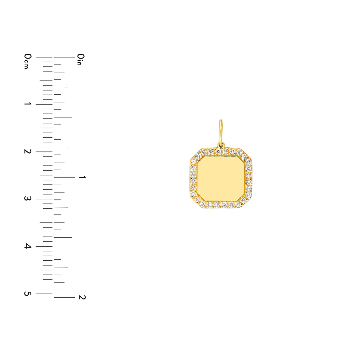 14K Yellow Gold 1/5tcw Diamond Accent Octagonal Pendant