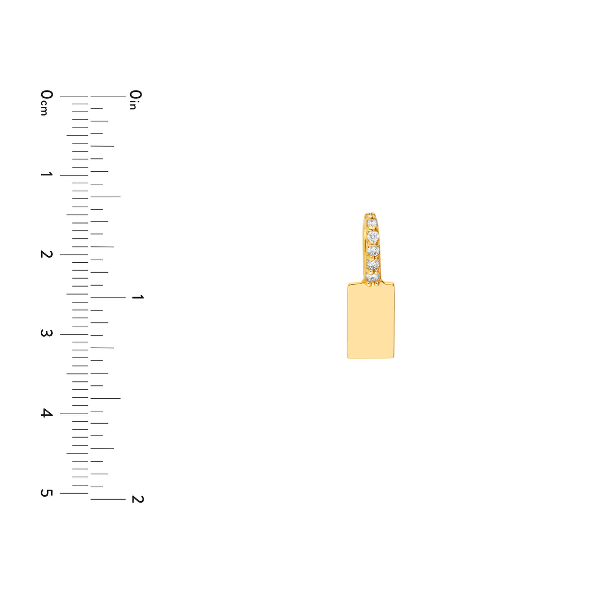 14K Yellow Gold Diamond Accent Engravable Tag Pendant