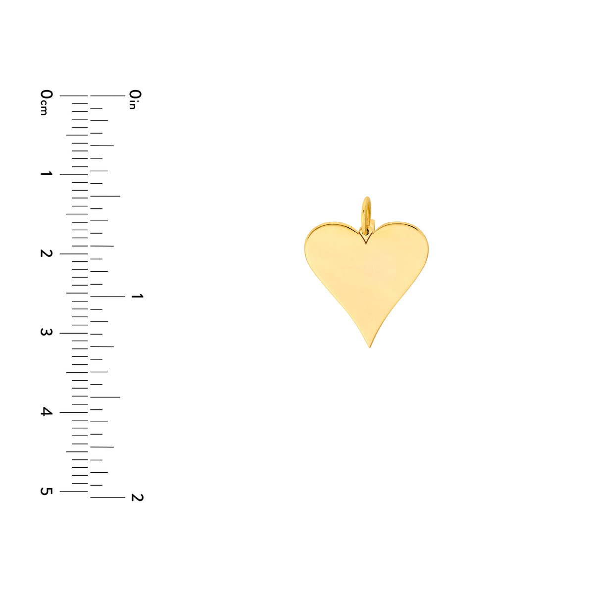 14K Yellow Gold Large Heart Pendant