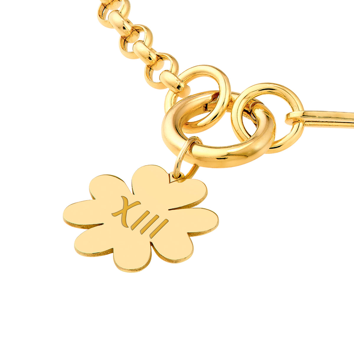 14K Yellow Gold 4-Leaf Clover Pendant