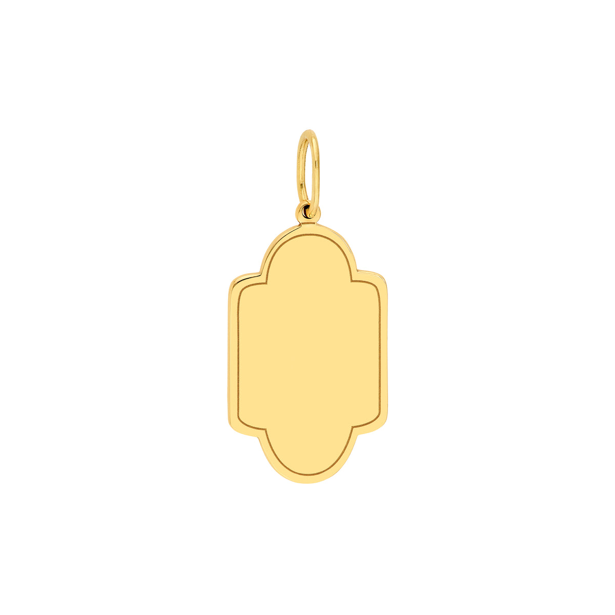 14K Yellow Gold Framed Border Deco Pendant