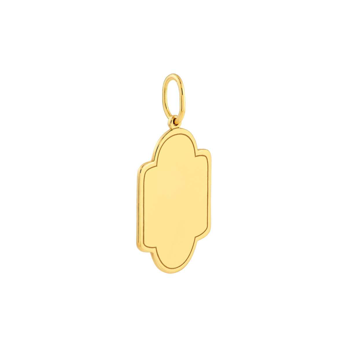 14K Yellow Gold Framed Border Deco Pendant